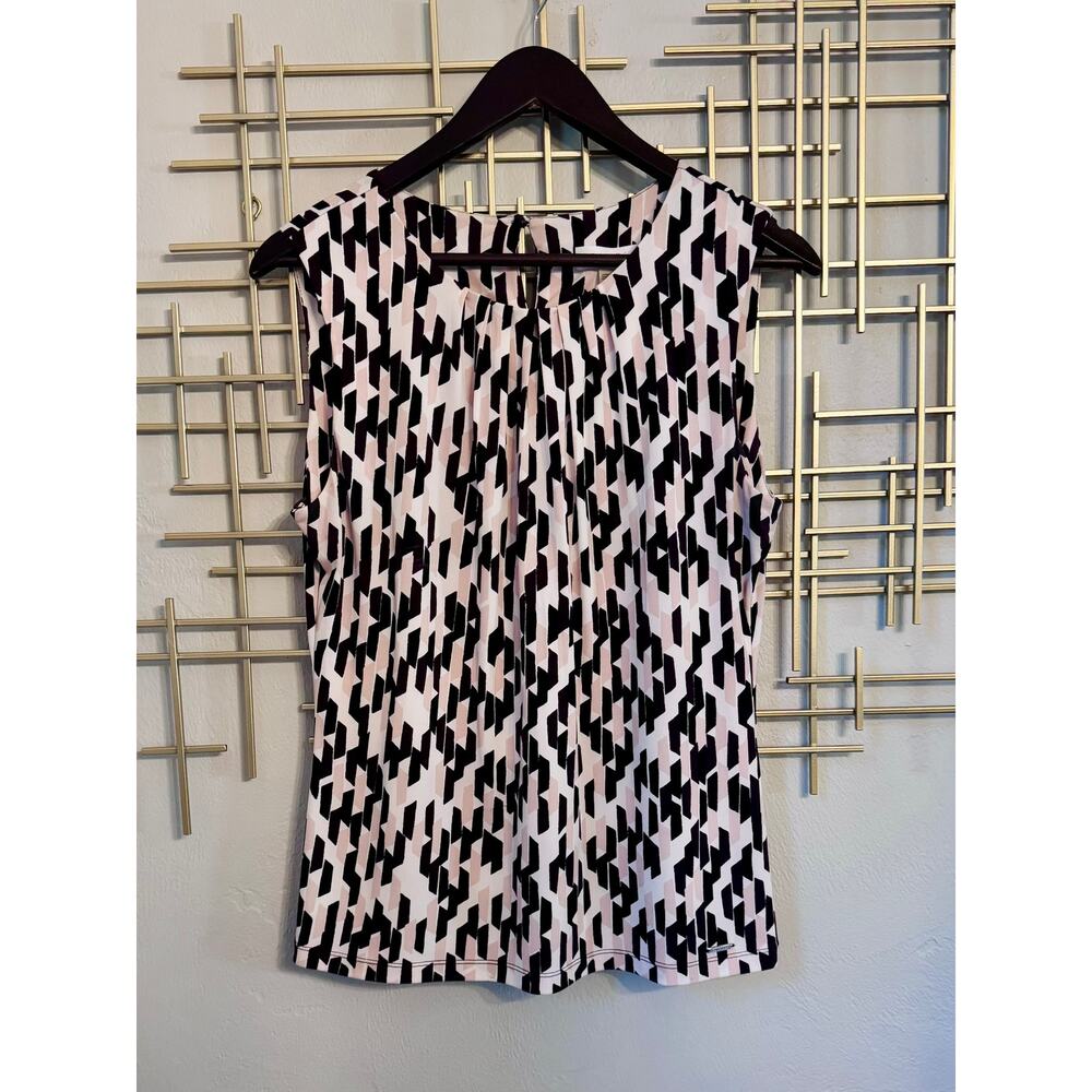 Calvin Klein Sleeveless Geometric Print Blouse Size M